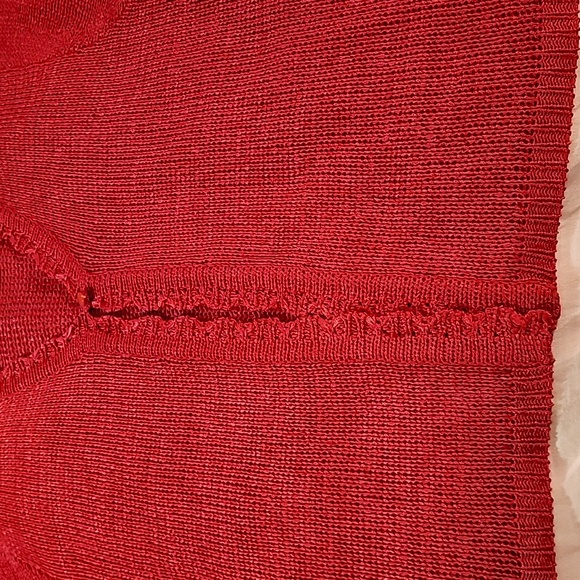 Sag Harbour Open Knit Red Net Sweater sz  L - Picture 2 of 7